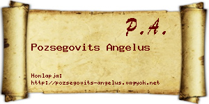Pozsegovits Angelus névjegykártya